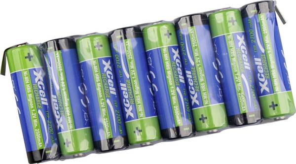 XCell  Accupack Aantal cellen: 8 Batterijgrootte: AA (penlite)  NiMH 9.6 V 2700