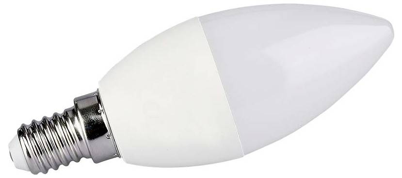 LED kaarslichtgloeilamp met schroefdraaibare voet op een witte achtergrond
