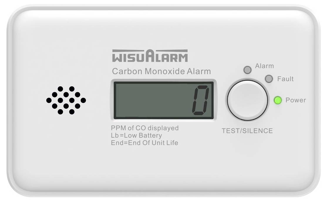 Wisualarm DHI-HY-GC20C Kooldioxidemelder Koppelbaar werkt op batterijen Detectie van Koolmonoxide-1