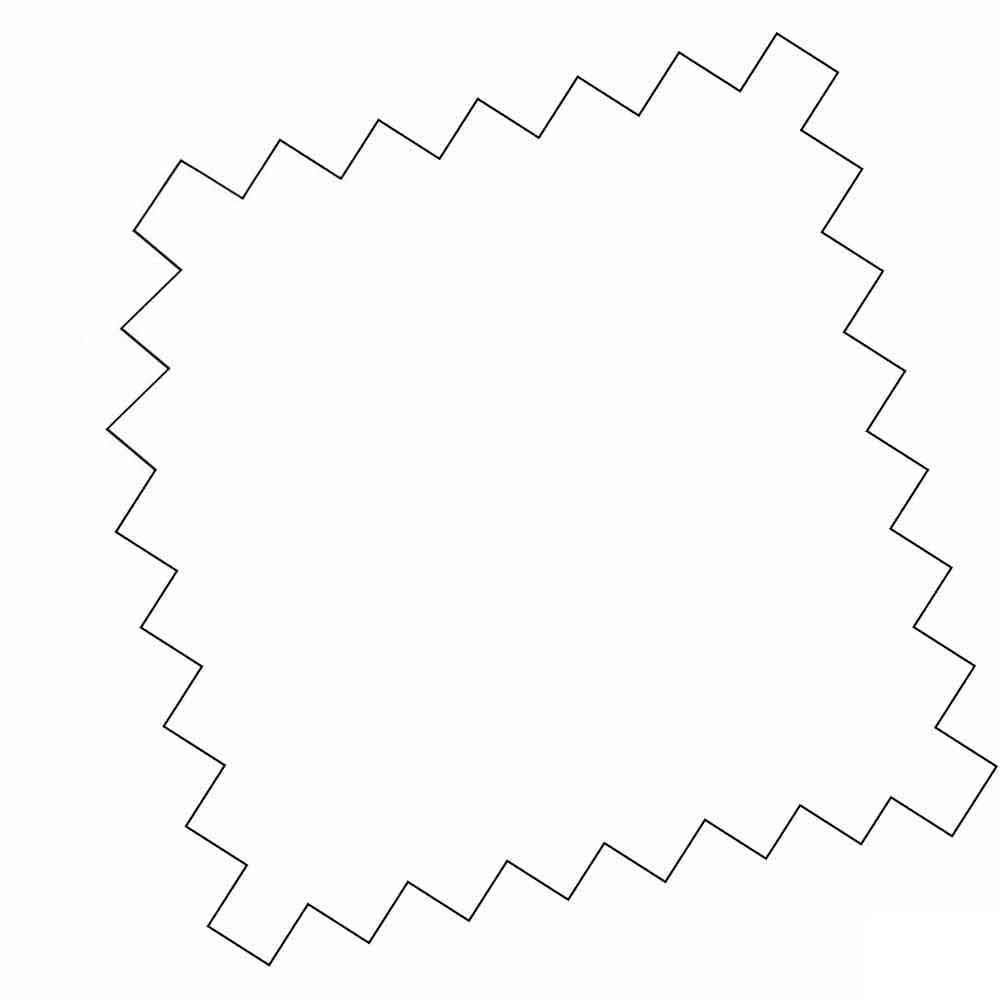 Een lege witte sterrenvorming met gekartelde randen omlijnd in grijs, gecentreerd op een eenvoudige lichte achtergrond.
