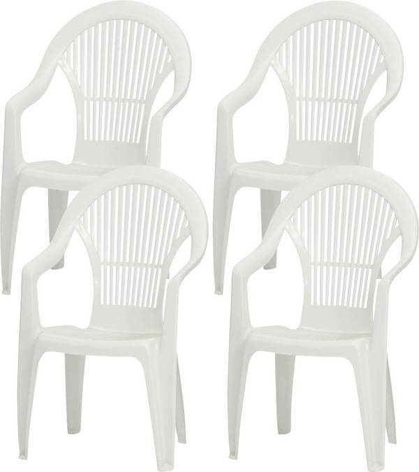 Progarden Vega SET 4x St-Ses weiß M73540 Tuinmeubelset  Wit