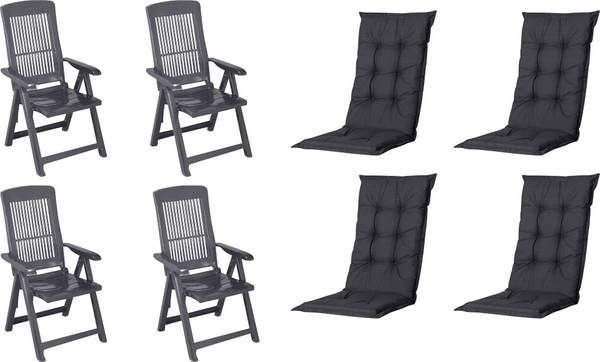 Progarden Tampa+Auflagen SET an/bl X64444 Tuinmeubelset