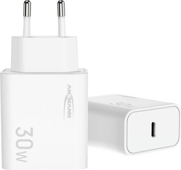 Ansmann Home Charger HC130PD USB-oplader 30 W 1x USB-C PPS, USB PD, Quick Charge Wit Binnen, Thuis