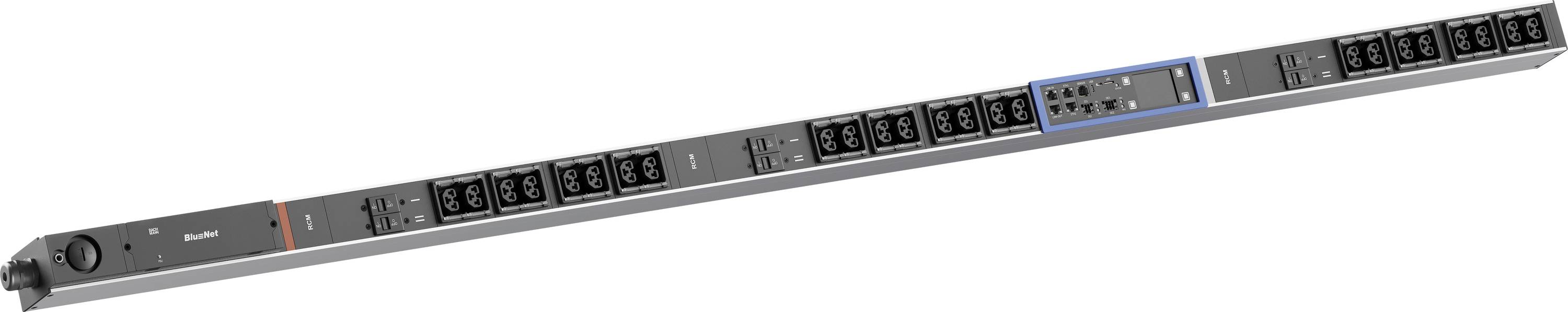Voorpaneel van een zilveren rack-mount server of netwerkapparaat weergegeven vanuit een hoek, met aan-uitschakelaar, indicatielampjes en meerdere schijfsleuven.