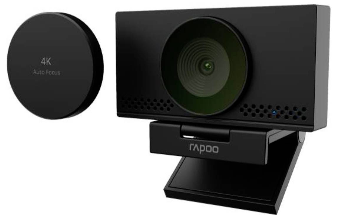 Rapoo 4K autofocus webcam met privacylensdop en verstelbare standaard