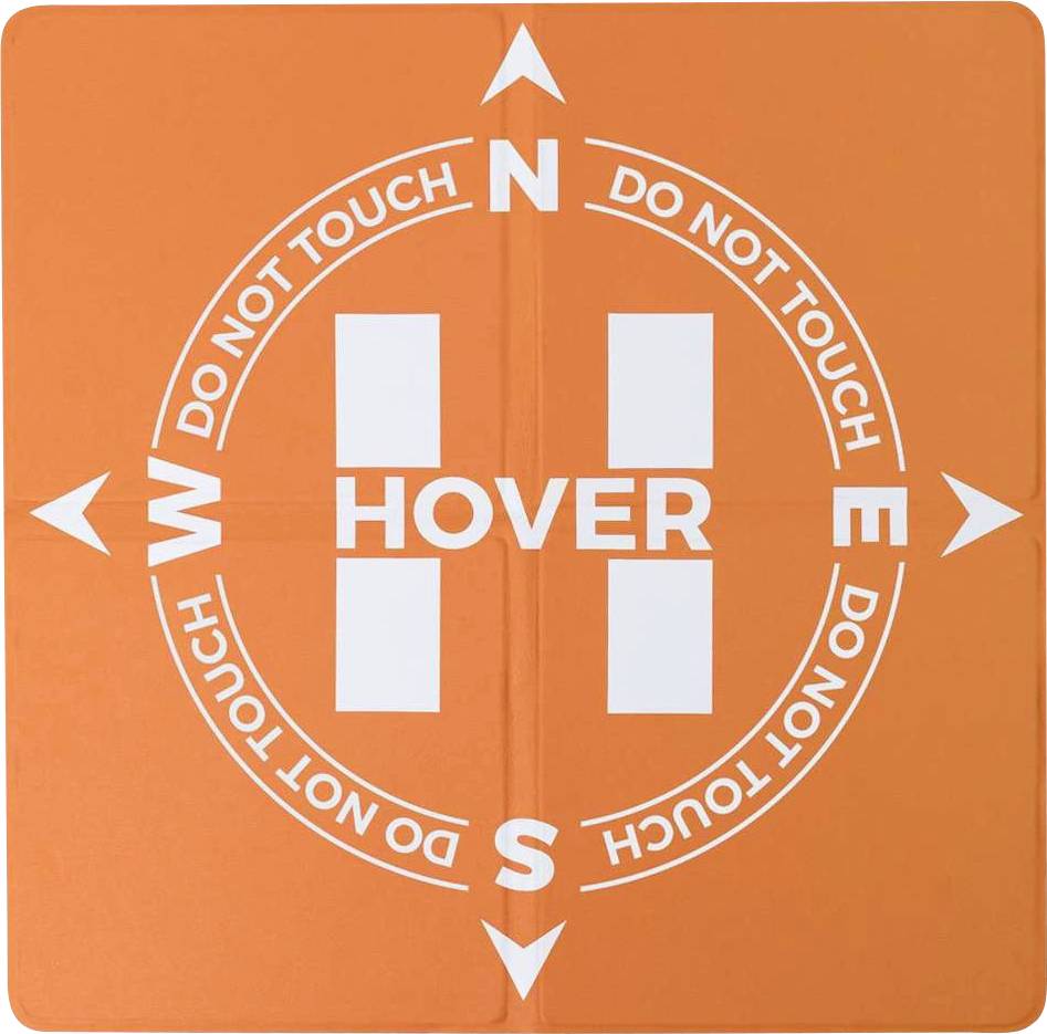 Oranje vierkant bord met pijlen en een cirkel met de tekst 'NIET AANRAKEN' rond 'ZWEVEN' en de letters N, O, Z, W.