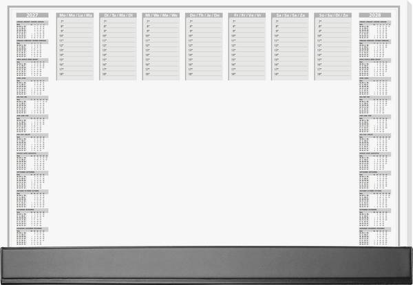 Sigel H7365 Bureau onderlegger 2-jaarskalender, Weekplanner 2027, 2028  Zwarte beschermstrip  (b x h) 59.5 cm x 41 cm 40 vellen 1 stuk(s) H7365