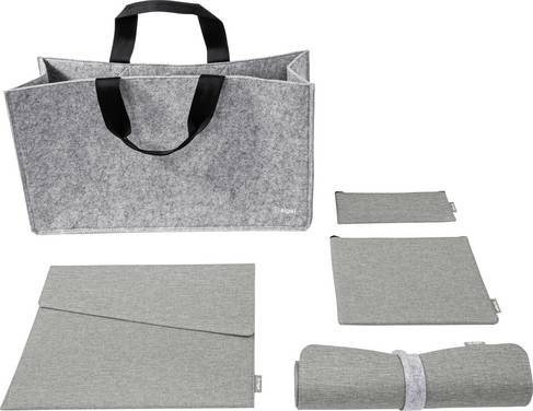 Sigel Bundle | Desk Sharing Bag L | Notebook Case | Organizer Set | Desk Mat Tas voor accessoires Geschikt voor max. (laptop): 39,6 cm (15,6")  Lichtgrijs