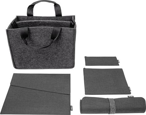 Sigel Bundle | Desk Sharing Bag M | Notebook Case S | Organizer Set | Desk Mat Tas voor accessoires Geschikt voor max. (laptop): 35,6 cm (14")  Donkergrijs
