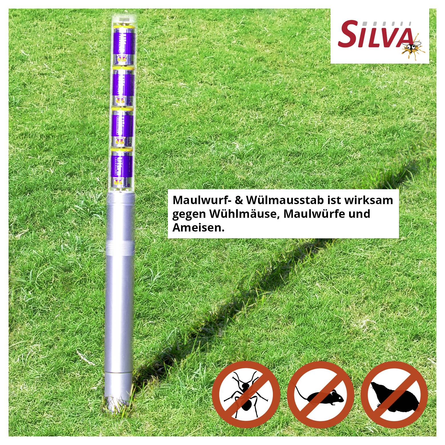 Silva 25132 Woelmuisverschrikker Trillingen Groen, Zilver 1 stuk(s)-2