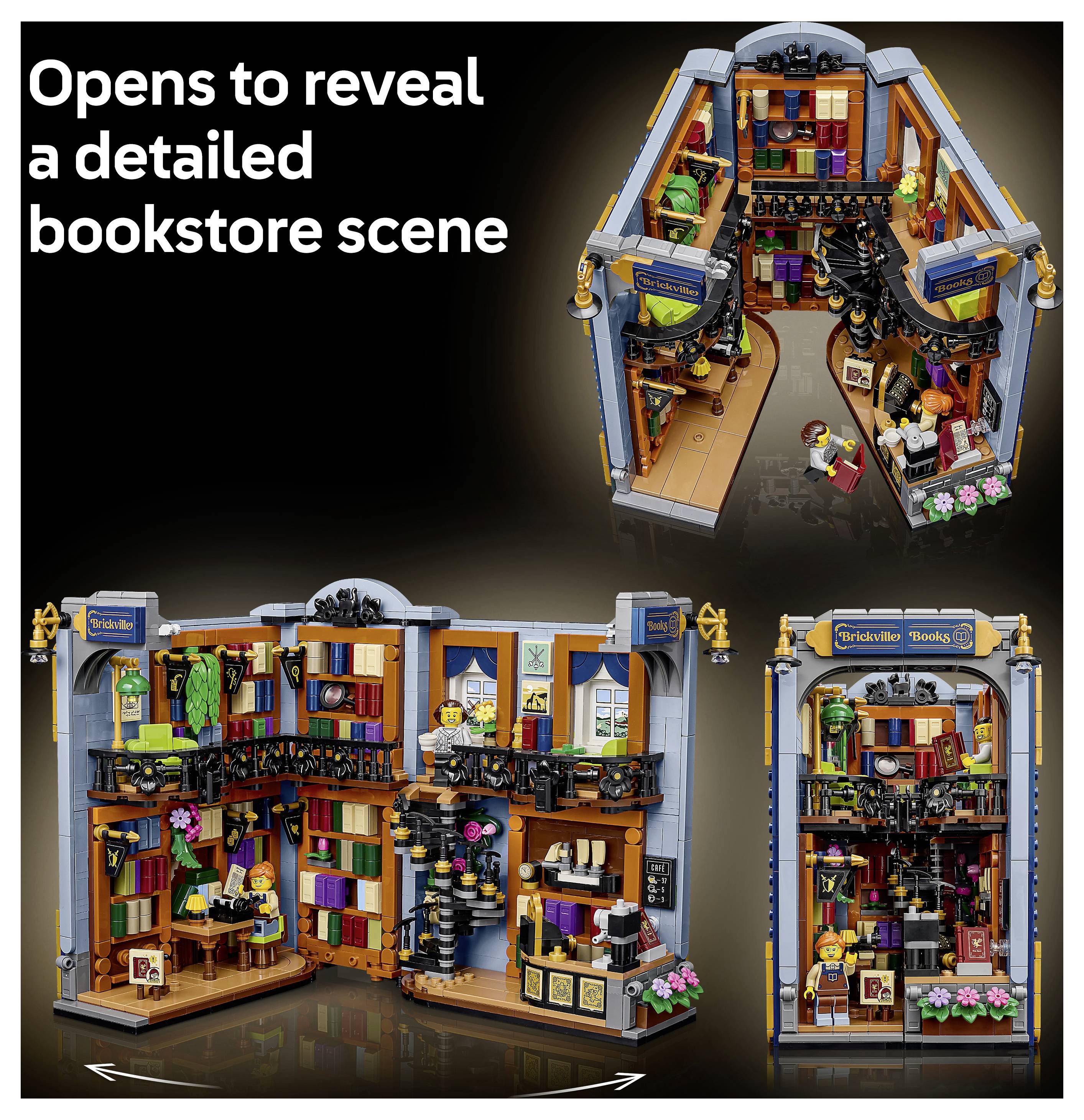 LEGO® ICONS™ 6588527 Boekenwinkel: Boekensteun; kamerdecoratie voor de huisbibliotheek of voor de leeskamer; boeket met -3