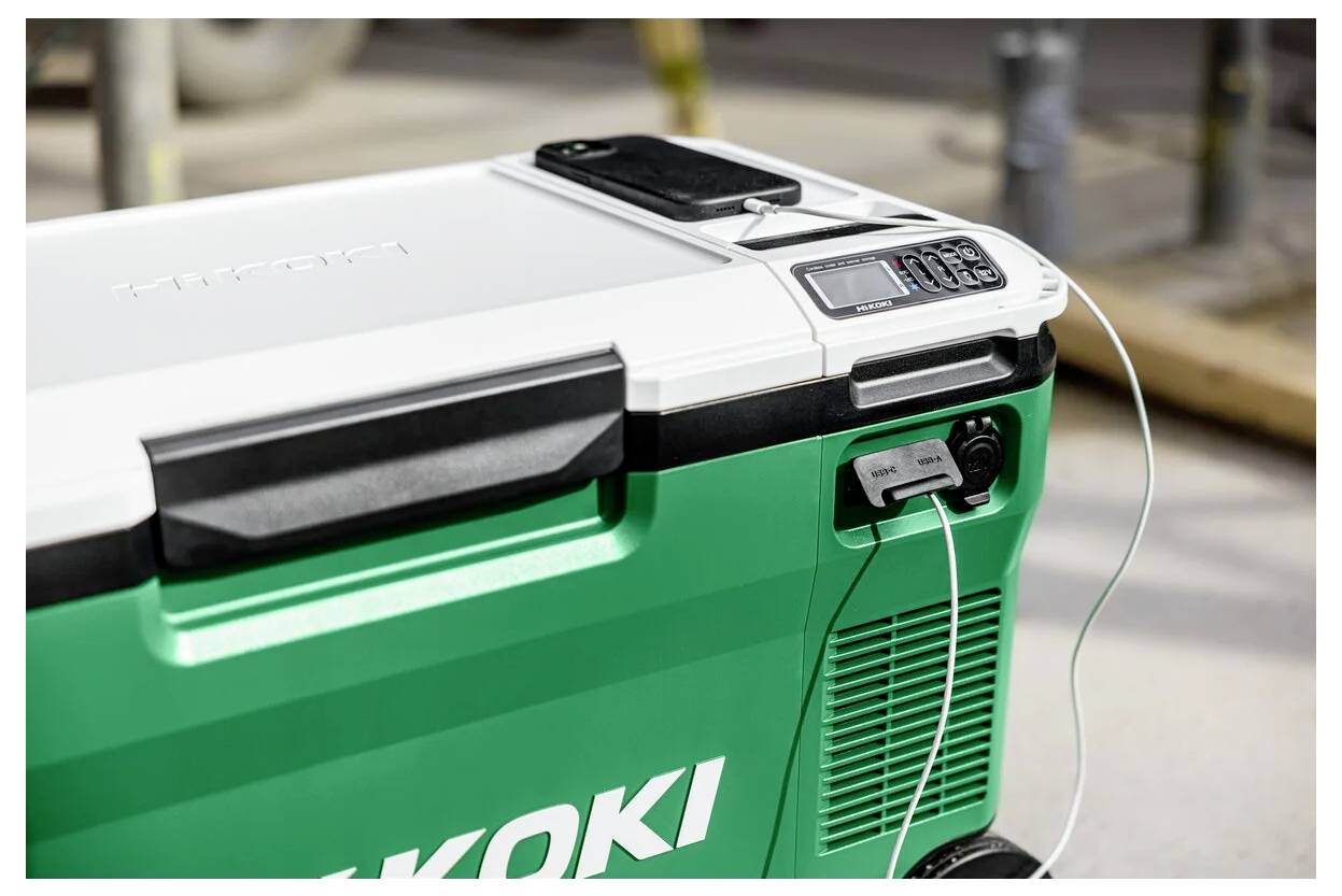 HiKOKI Accukoelbox en -verwarmingsbox Energielabel: E (A - G) Compressor 12 V, 24 V Groen, Wit 25 l -18 °C-5