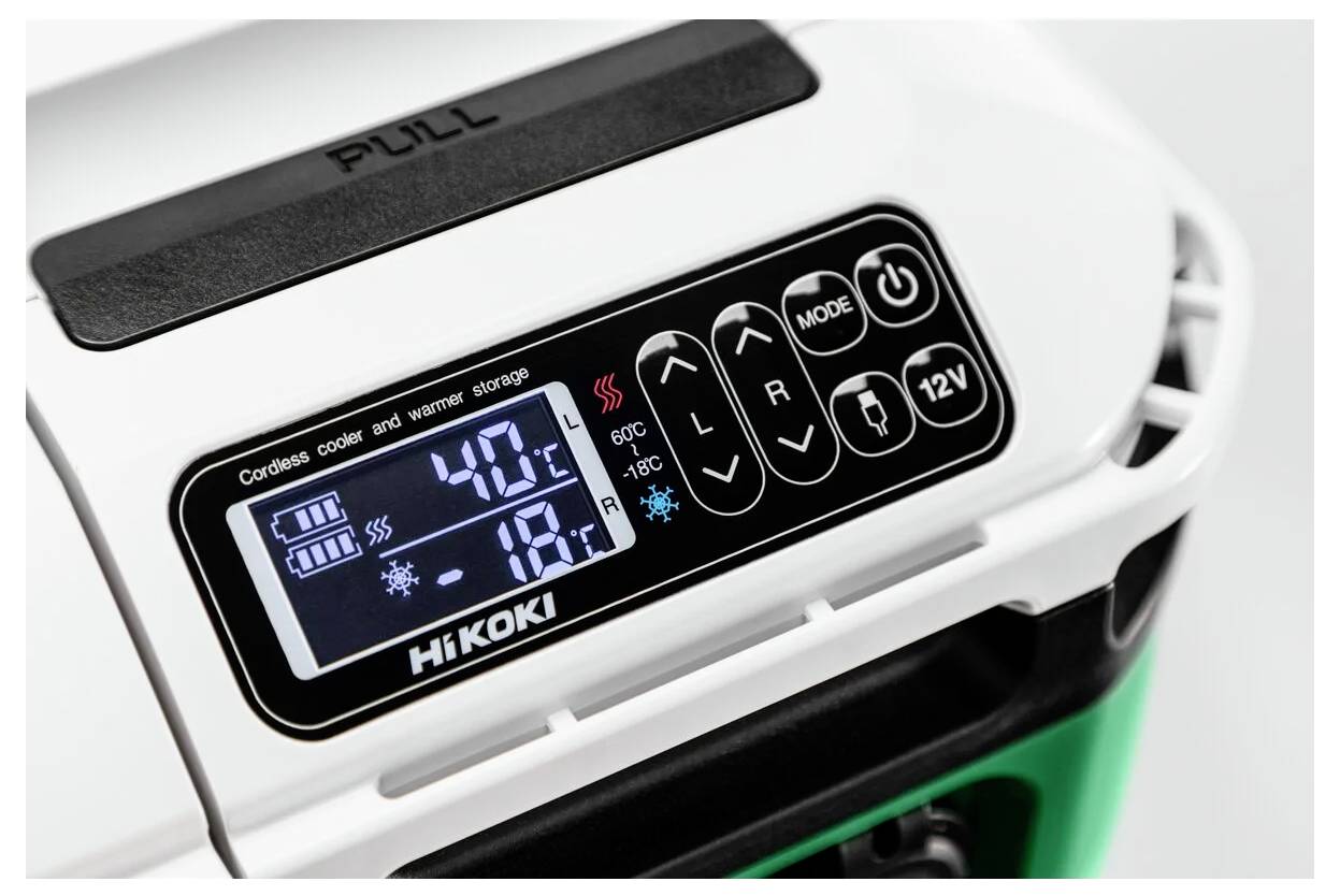 HiKOKI Accukoelbox en -verwarmingsbox Energielabel: E (A - G) Compressor 12 V, 24 V Groen, Wit 25 l -18 °C-7