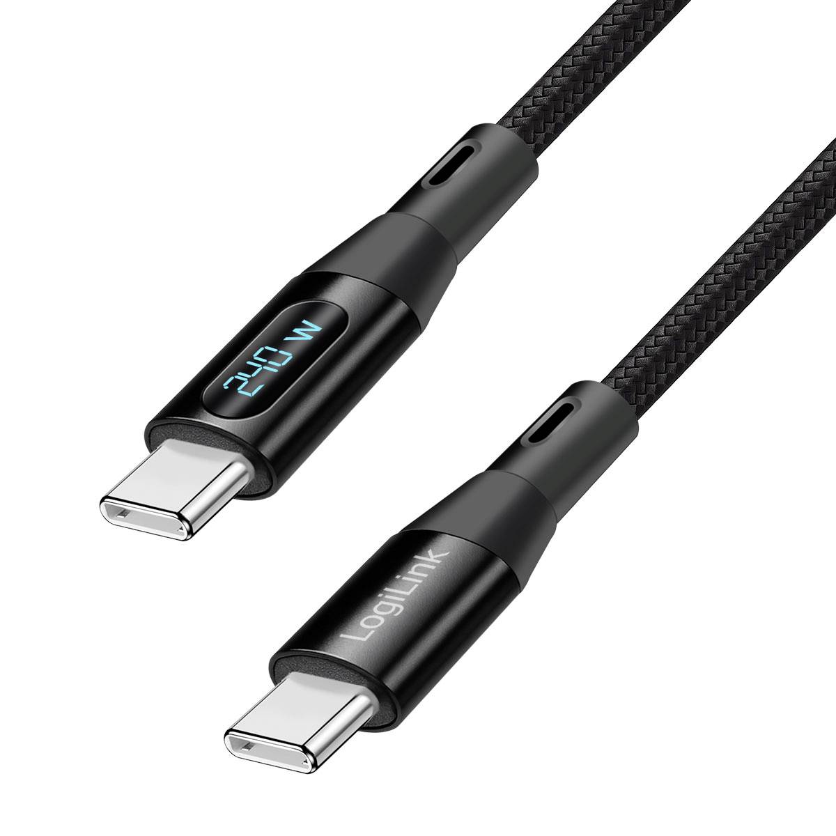 LogiLink CU0446 USB-C-kabel USB 2.0 USB-C stekker 1 m Zwart Stekker past op beide manieren-0