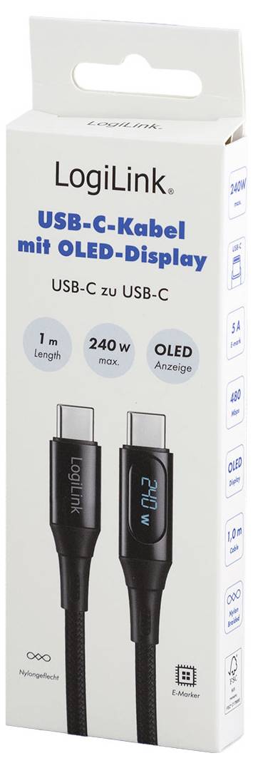 LogiLink CU0446 USB-C-kabel USB 2.0 USB-C stekker 1 m Zwart Stekker past op beide manieren-6