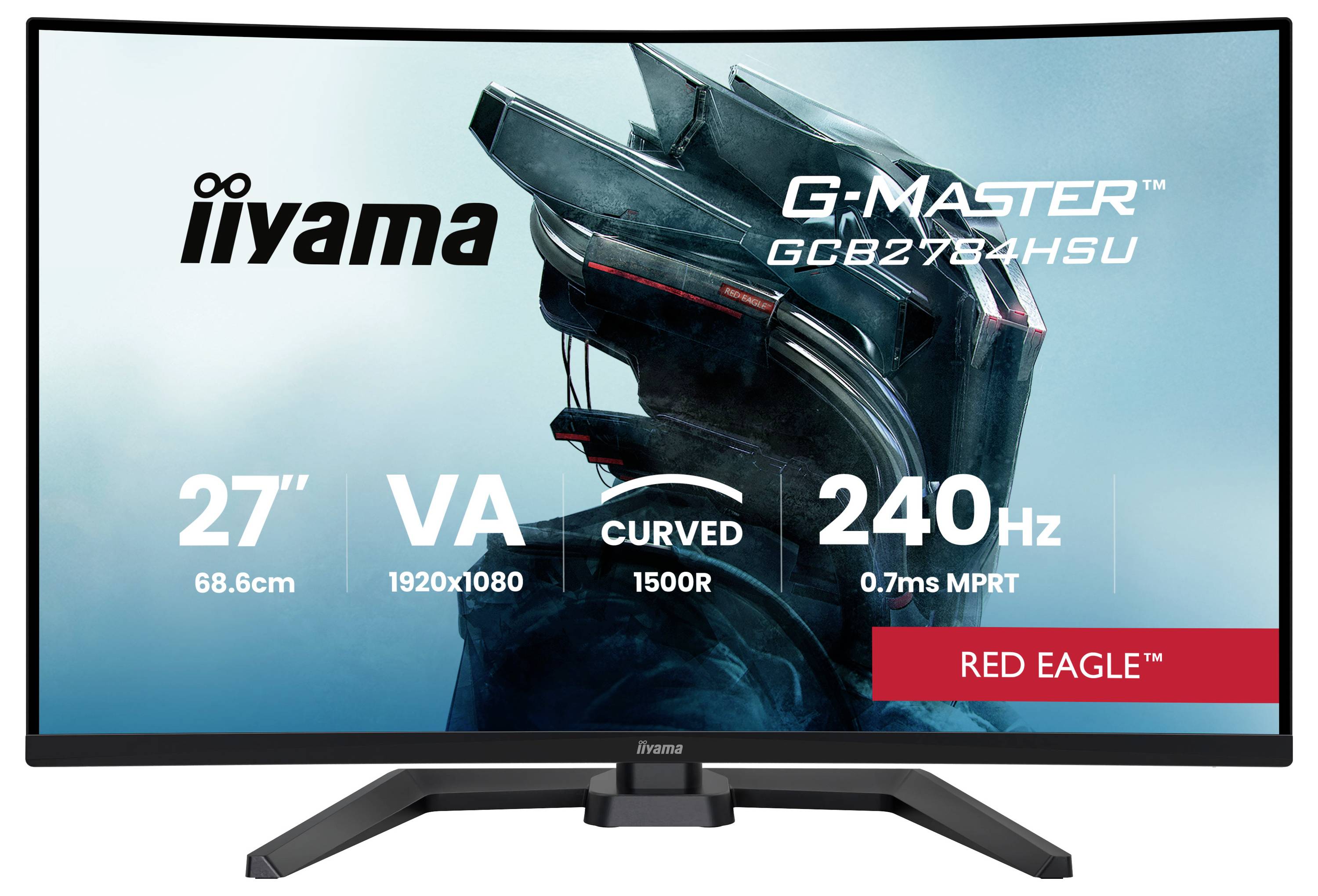 Iiyama G-MASTER GCB2784HSU 27-inch curved VA gamingmonitor, 1920x1080, 240Hz, 0.7ms MPRT, Red Eagle-model