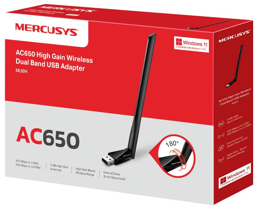 Mercusys AC650 WiFi-adapter WiFi-2