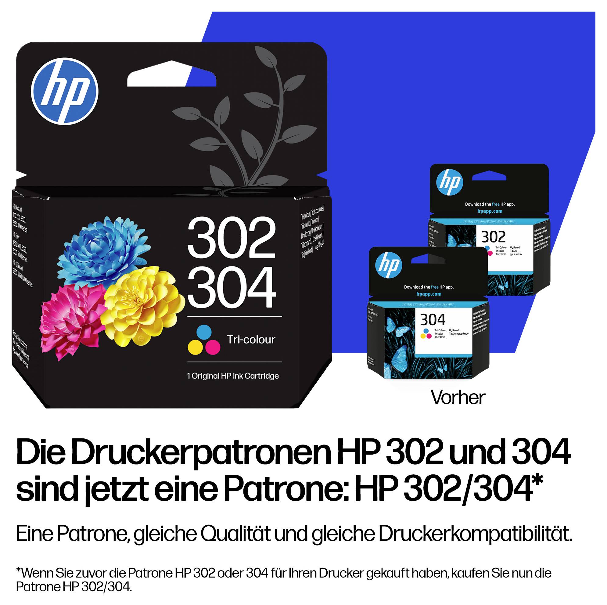 HP Inktcartridge 302XL/304XL Origineel Single Cyaan, Geel, Magenta B7RT8AE-9