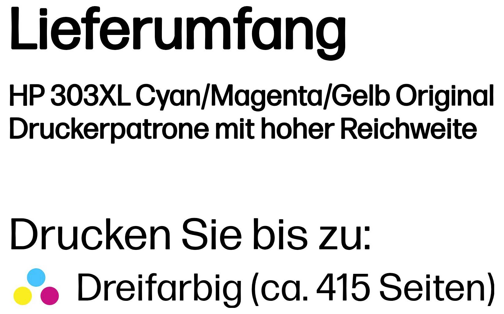 HP Inktcartridge 303XL Origineel Single Cyaan, Geel, Magenta T6N03AE-10