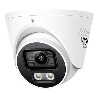 Witte koepelcamera voor beveiliging met centraal objectief en twee infraroodlampen, weergegeven in vooraanzicht op een effen achtergrond.