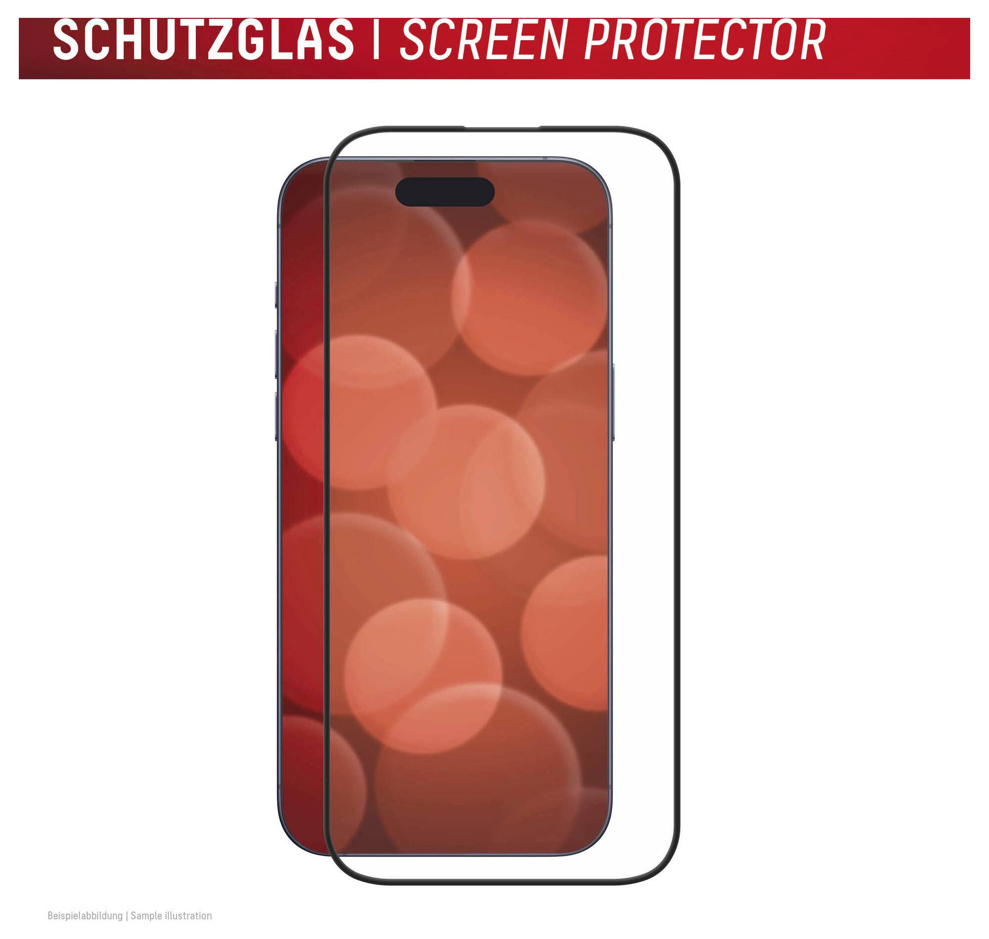 Illustratie van een smartphone met een schermprotector-overlay, gelabeld 'SCHUTZGLAS | SCREENPROTECTOR'.
