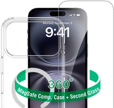 4Smarts 360° Premium Protection Set Backcover Apple iPhone 17 Pro Max Transparant Inductieve lading