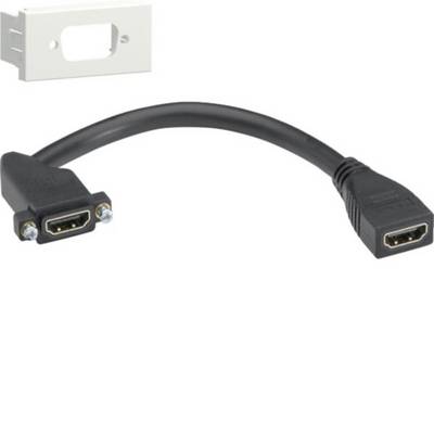 HDMI vrouwelijk-naar-vrouwelijk adapterorkabel met montagebeugel voor het verbinden van twee HDMI-kabels via een paneel.