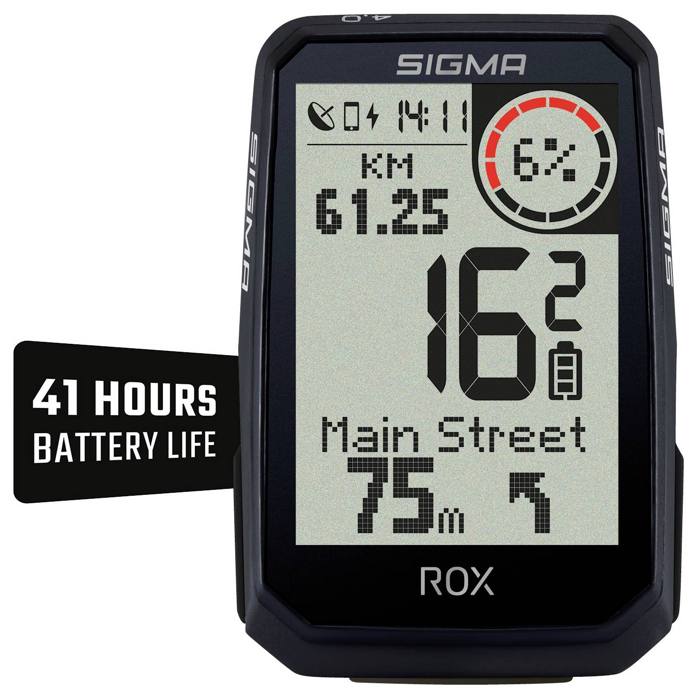 Sigma ROX 4.0 (Black) Endurance Draadloze fietscomputer Bluetooth Met grafisch display-1