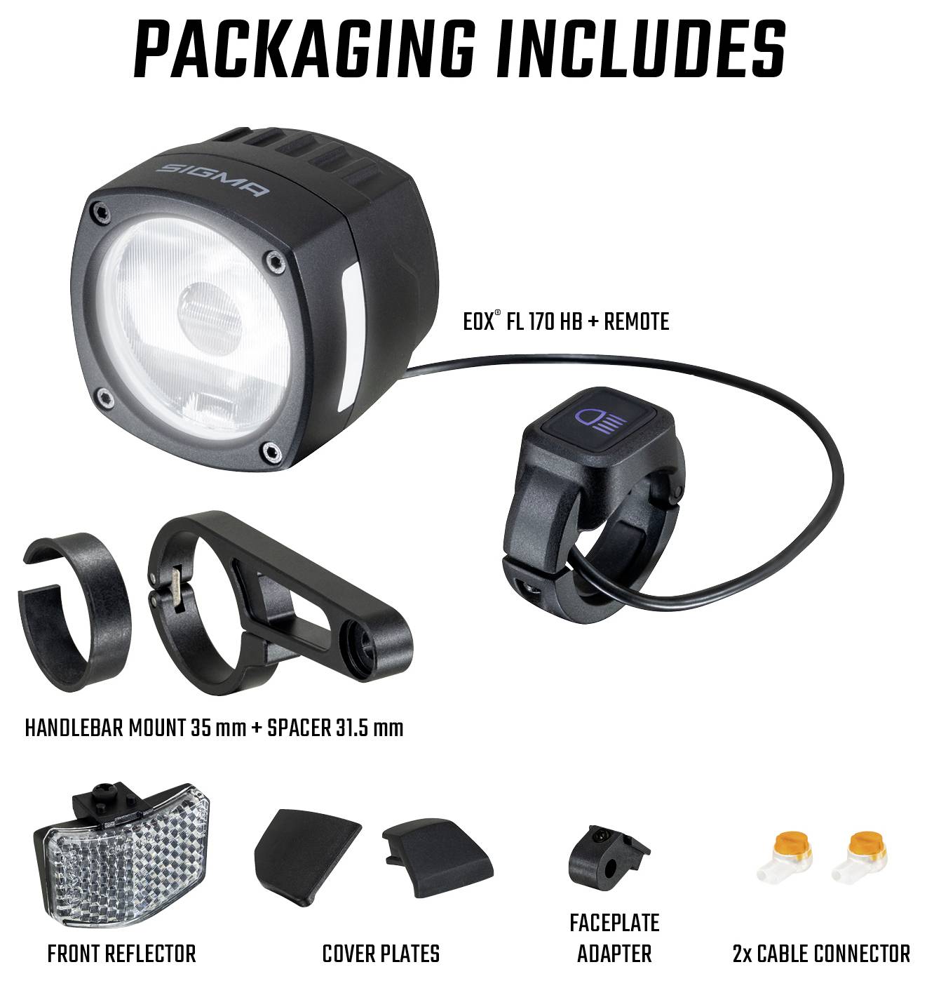 Sigma EOX FL 170 HB w/Mount & Extension Cable Koplamp LED werkt op boordnet-10