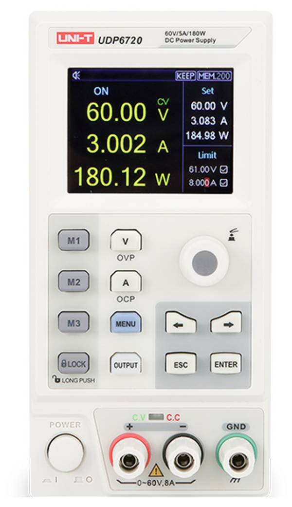 Uni-T UDP6720 Labvoeding, regelbaar  0 - 60 V/DC 0 - 5 A 100 W RS232, Remote Programmeerbaar Aantal uitgangen: 1 x