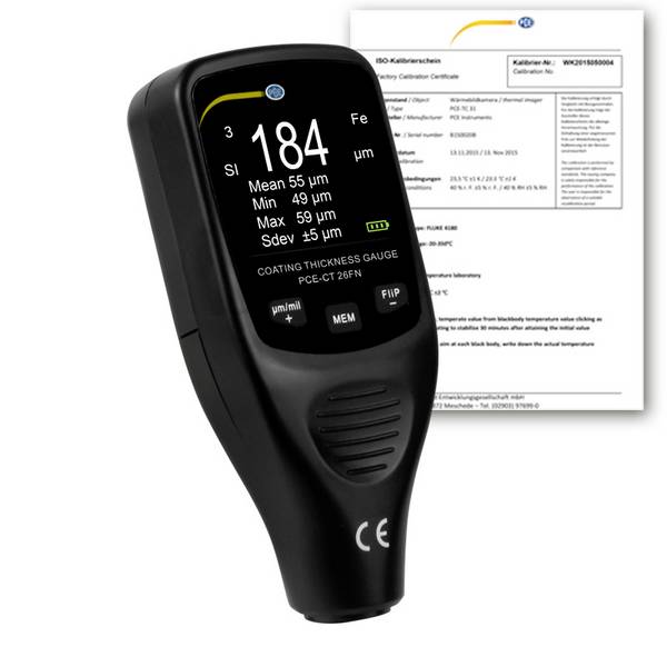 PCE Instruments PCE-CT 26FN-ICA Laagdiktemeter 0 - 1250 µm Kalibratie (ISO)