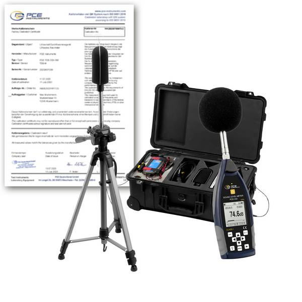 PCE Instruments PCE-432-EKIT-ICA Decibelmeter Kalibratie (ISO) Datalogger 22 - 136 dB 3 Hz - 20 kHz USB