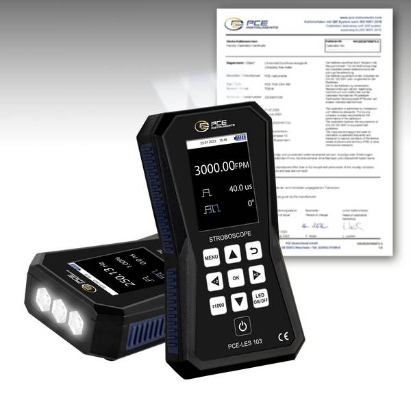 PCE Instruments PCE-LES 103-ICA LED-stroboscoop  Aantal LED's: 3 stuk(s)  Koudwit