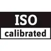 Zwart certificaatmerk met witte tekst 'ISO calibrated'.