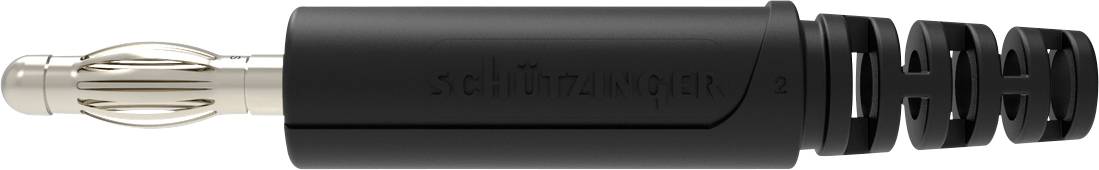 Schützinger DI FK 9900 L Ni / SW Veerkorfstekker Stekker, recht Stift-Ø: 4 mm Zwart 1 stuk(s) Piece