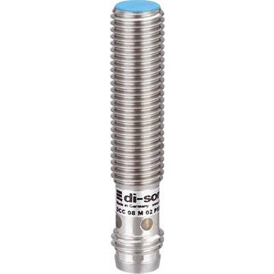 Nahaufnahme eines silbernen Metallzylinders mit Gewinde und einer blauen Kappe, in der Nähe des unteren Bereichs mit der Bezeichnung "di-sor".