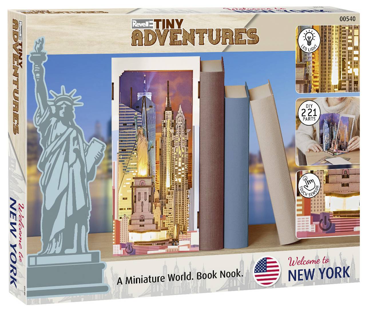 Revell 00540 Tiny Adventures "New York" Book Nook Hout-7
