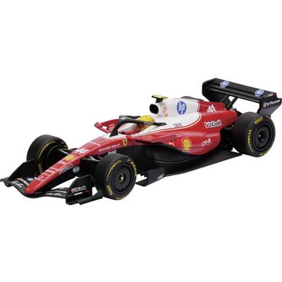 Rode Formule 1 raceauto met HP- en Shell-branding, weergegeven in zijaanzicht op een witte achtergrond.