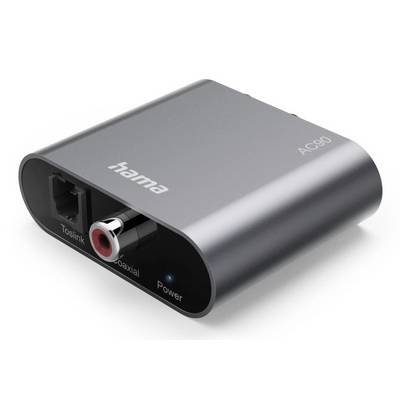 Hama AC90 digitale audioconverter met Toslink- en coaxiale ingangen en een stroomindicatorlampje.