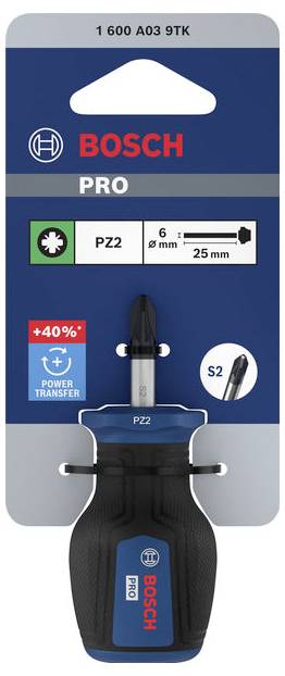 Bosch Professional PRO Stubby-Schraubendreher PZ2 x 25 mm 1600A039TK Kruiskop schroevendraaier PZ 2 Koplengte: 25 mm-1