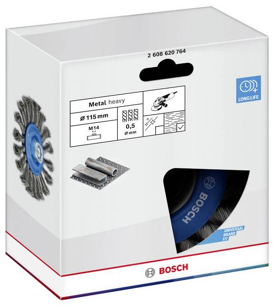 Bosch Accessories Metal heavy-schijfborstel, 115 x 0,5 mm, M14, gezoomd 2608620764 2608620764 1 stuk(s)-1