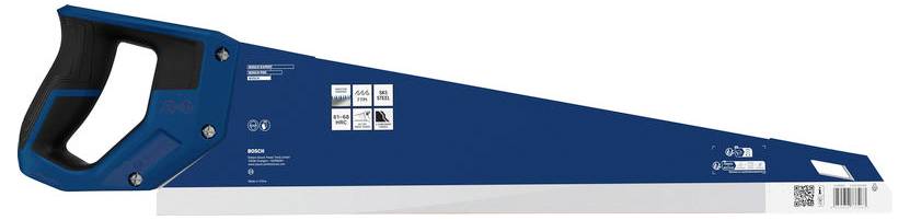 Blauw-en-zwart draagbaar elektrisch gereedschap met een lange taps toelopende vorm, handvat opening en een streepjescode label aan de rechterkant.
