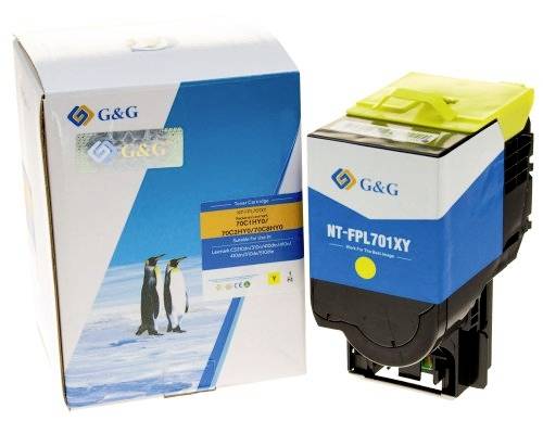 G&G Toner vervangt Lexmark 702HY/ 70C2HY0 Compatibel Geel 4000 bladzijden NT-FPL701XY