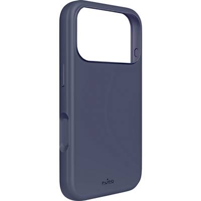 Marineblauw smartphonehoesje met een grote rechthoekige camerasparinghoeking en zijknopopeningen, weergegeven op een witte achtergrond.