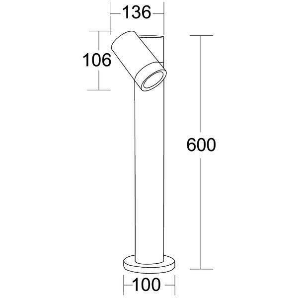 Brumberg 65364100 Staande tuinlamp LED GU10 8 W Grijs-3