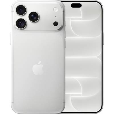 Twee zilveren iPhones weergegeven van voor en achteren, met nadruk op het achterste triple-camerasysteem en het Dynamic Island-display.