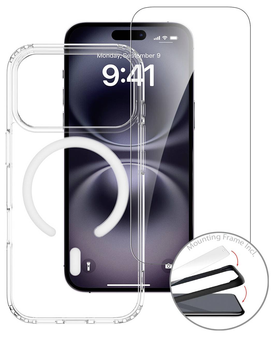 4Smarts 360° Premium Protection Set (hoesje + beschermglas) Apple iPhone 18 Pro, iPhone 17 Pro Transparant Inductieve la-3