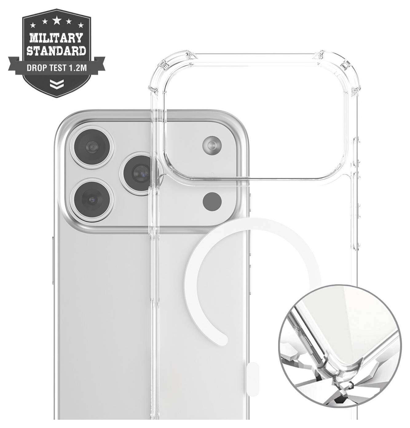 4Smarts Hybrid Case Ibiza Backcover Apple iPhone 18 Pro Max, iPhone 17 Pro Max Transparant Inductieve lading-5