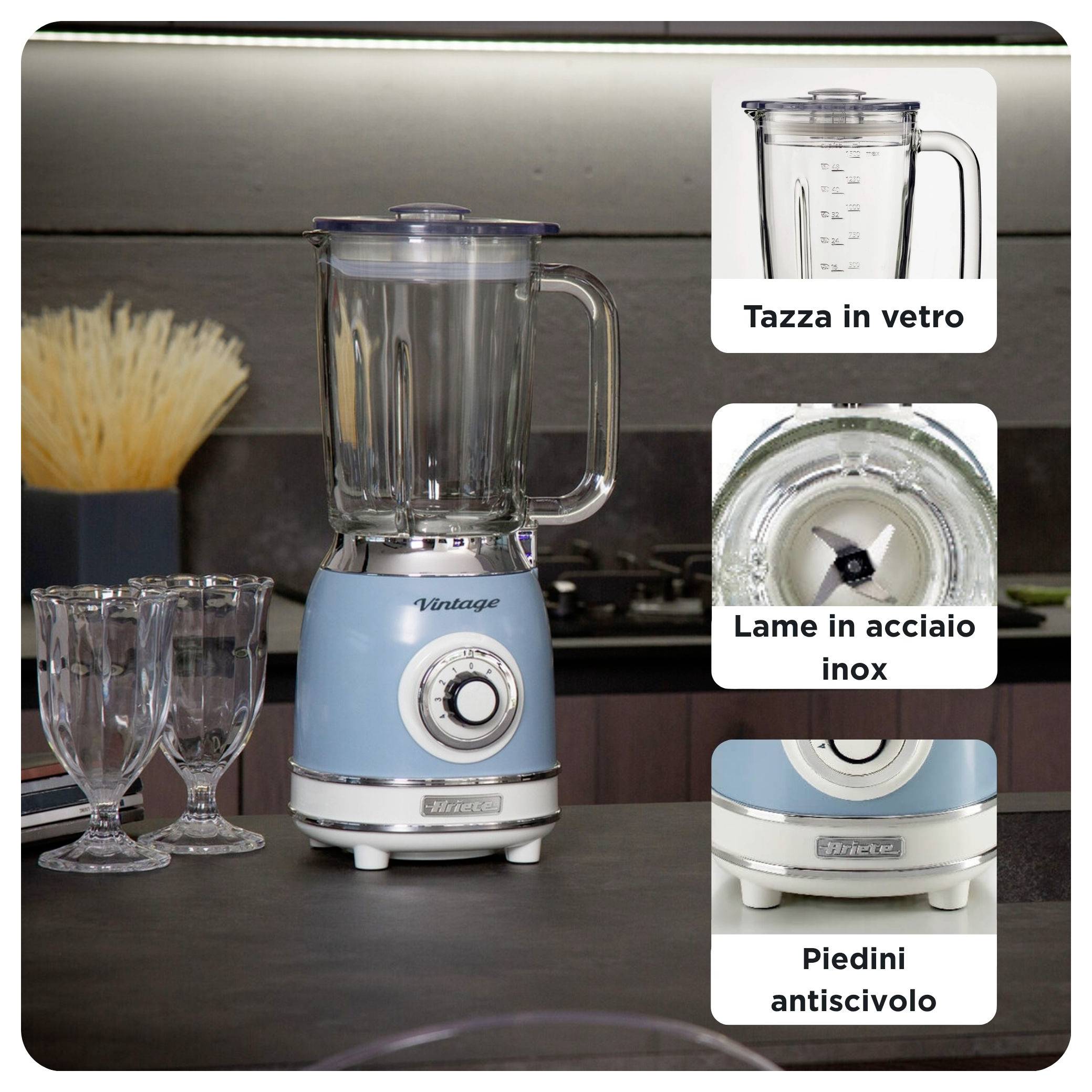 Ariete 00C058305AR0 Blender 1000 W Lichtblauw-2