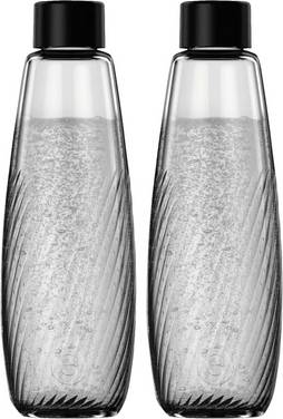 Sodastream Glazen fles DUO Glasflasche Riffled Zwart, Transparant